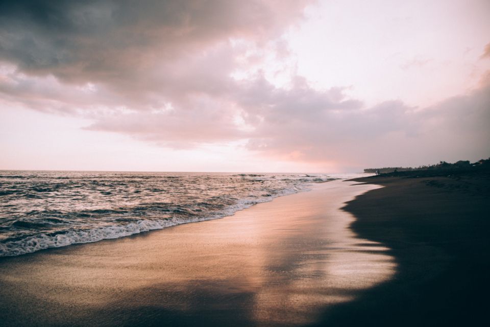 The beach and the water beyond it