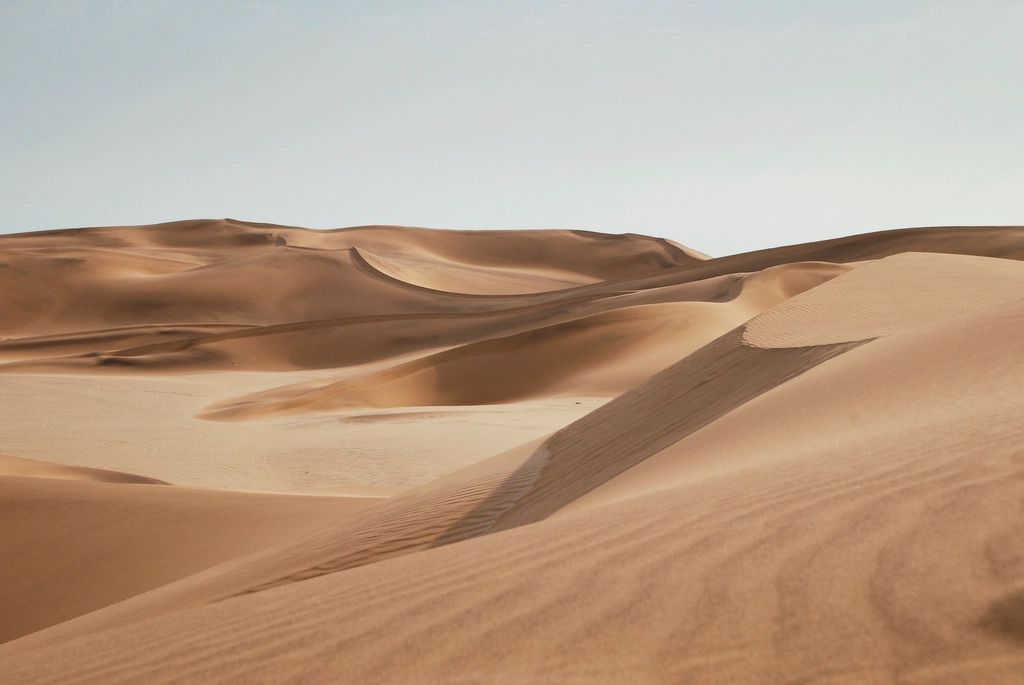 Open desert running to the hills